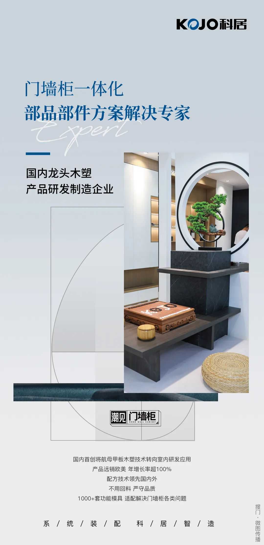 “塑木之性 原木之美”科居，门墙柜一体化部品部件方案解决专家